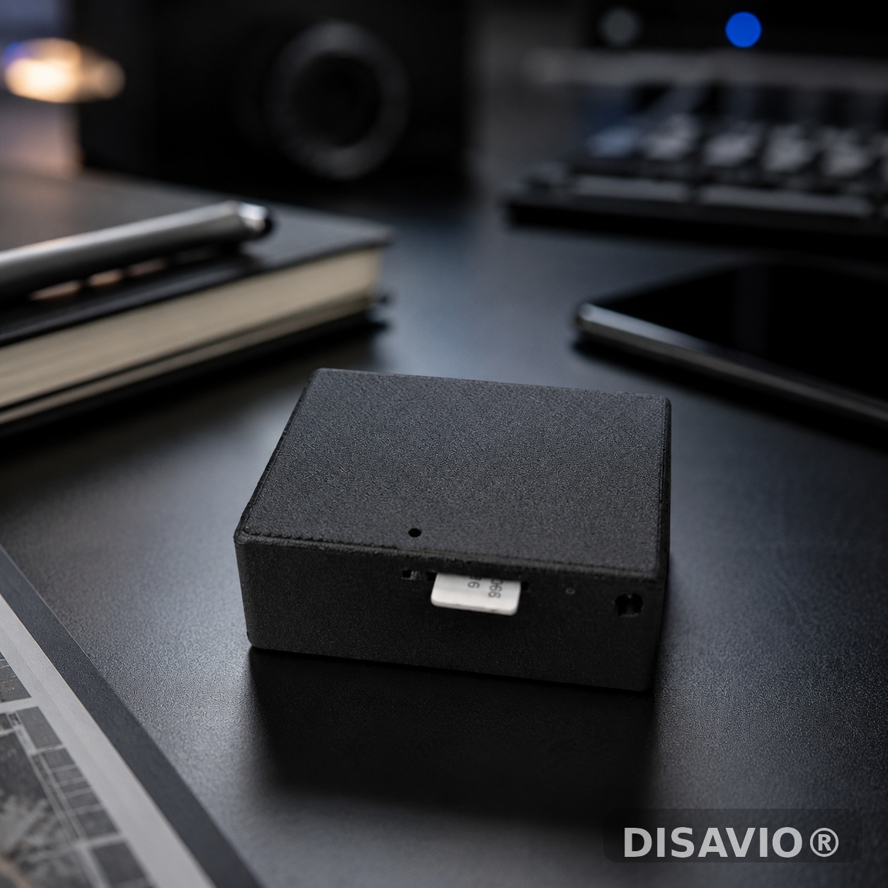 Dispositivo GSM 4G DISAVIO® su scrivania professionale per sicurezza, verifiche tecniche e documentazione operativa