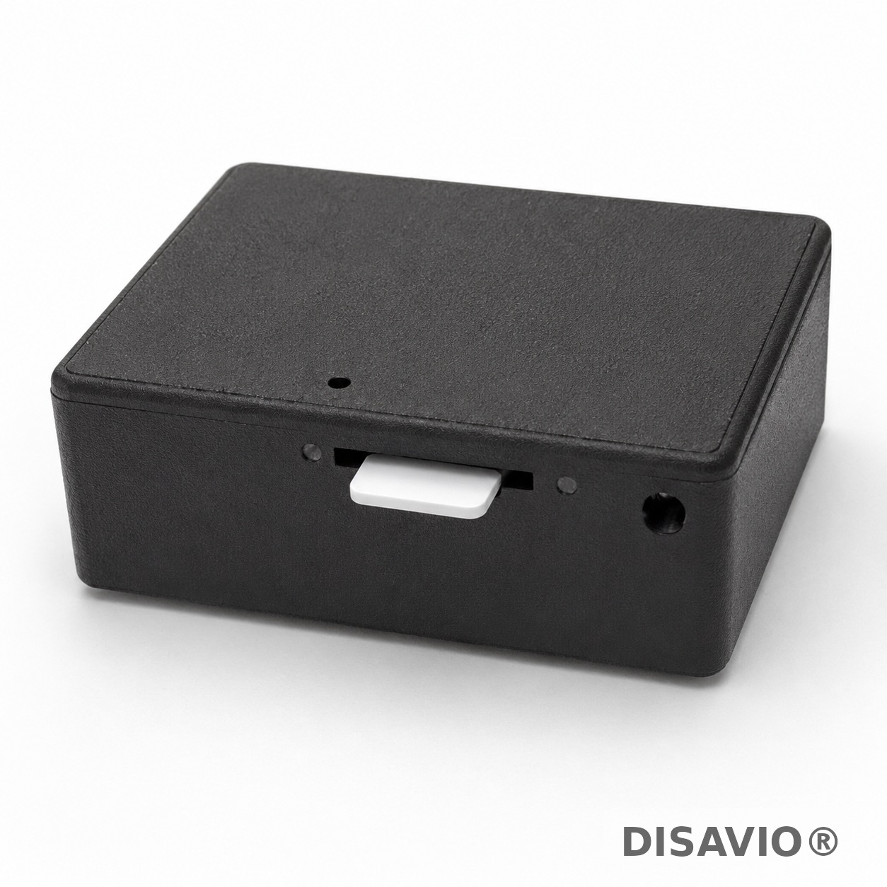 Dispositivo GSM 4G DISAVIO® in scatto minimalista su sfondo bianco per sicurezza e verifiche tecniche professionali