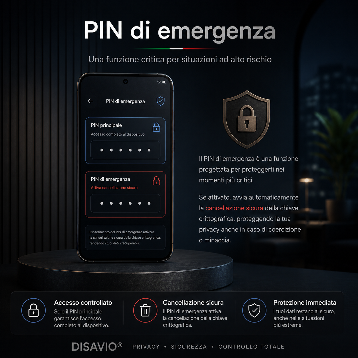 Telefono Sicuro DISAVIO, servizio professionale per smartphone sicuro configurato per privacy, comunicazioni protette e dati sensibili